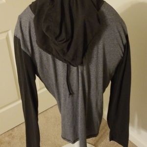 "Unzipped" Long sleeve thin hoodie shirt XL